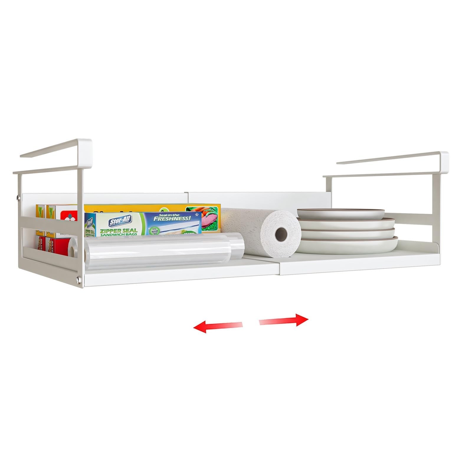Expandable Under Cabinet Shelf Organizer with 0.94-Inch Thick Clips, Heavy Du…