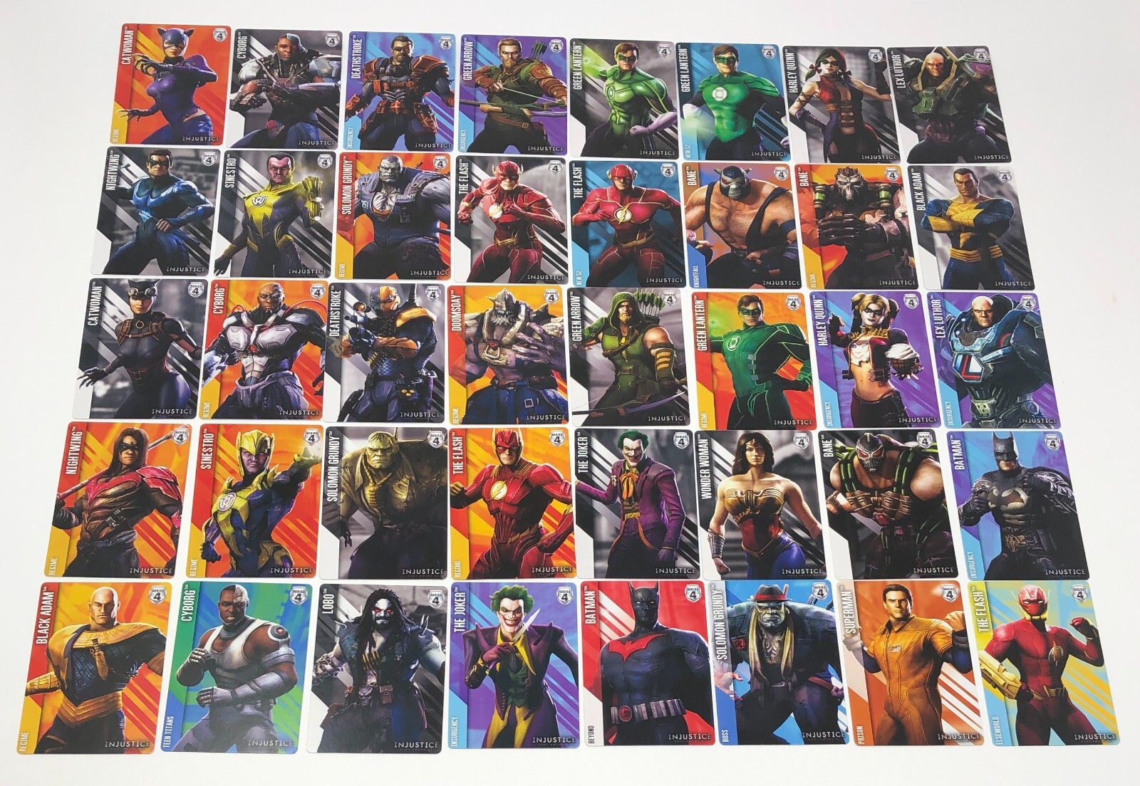 DC Injustice 40x Common Set (Series 4, Non-Foil, Matte) Arcade Cards