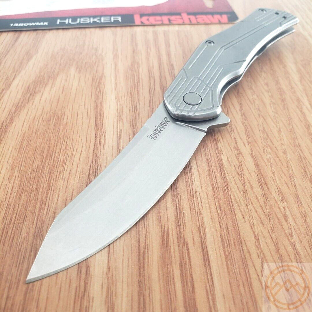 Kershaw Husker Frame Folding Knife 3.88″ 8Cr13MoV Steel Blade Stainless Handle