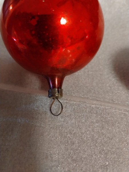 Vintage red glass ornament set of 3