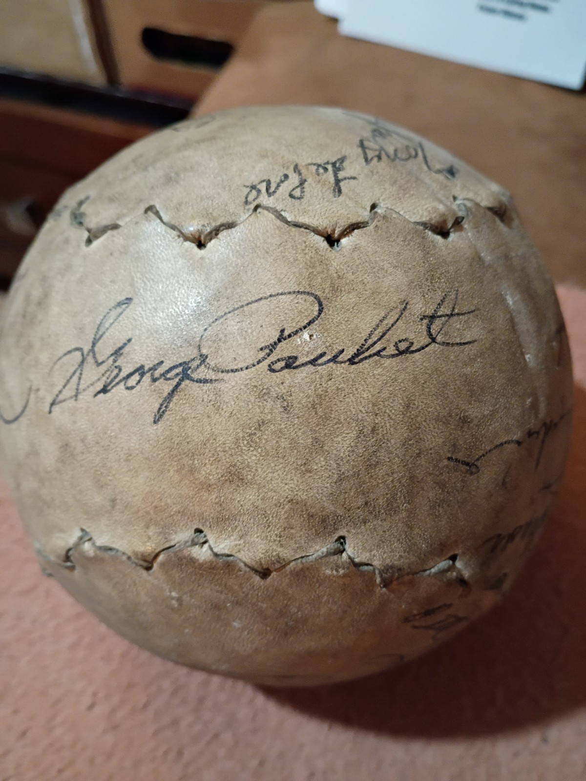 Signed 16″ GU Softball: 1978 Chicago Police Dept., 17 Signatures, Some Notables