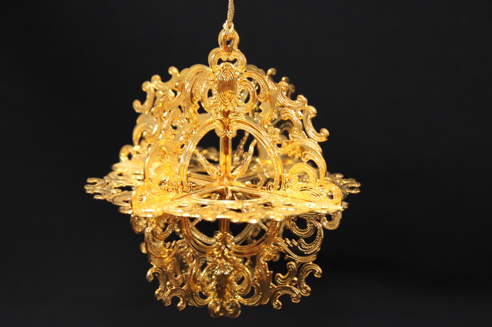 1997 BALDWIN BRASS Lancaster Snowflake Ornament 24K Gold Finish 2 5/8″ VERY NICE