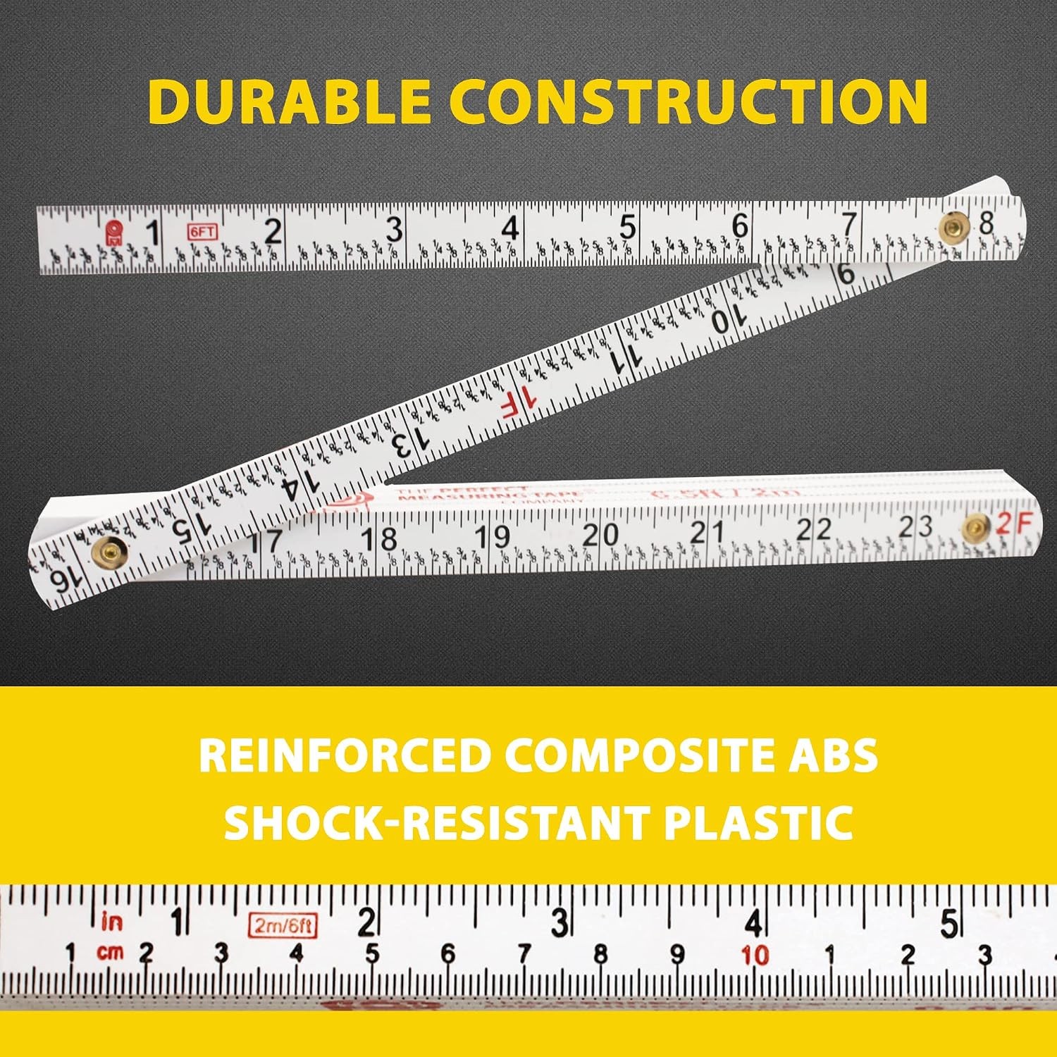 Lightweight Composite FR-72 Folding Carpenter’s Measuring Tape Inch Rule