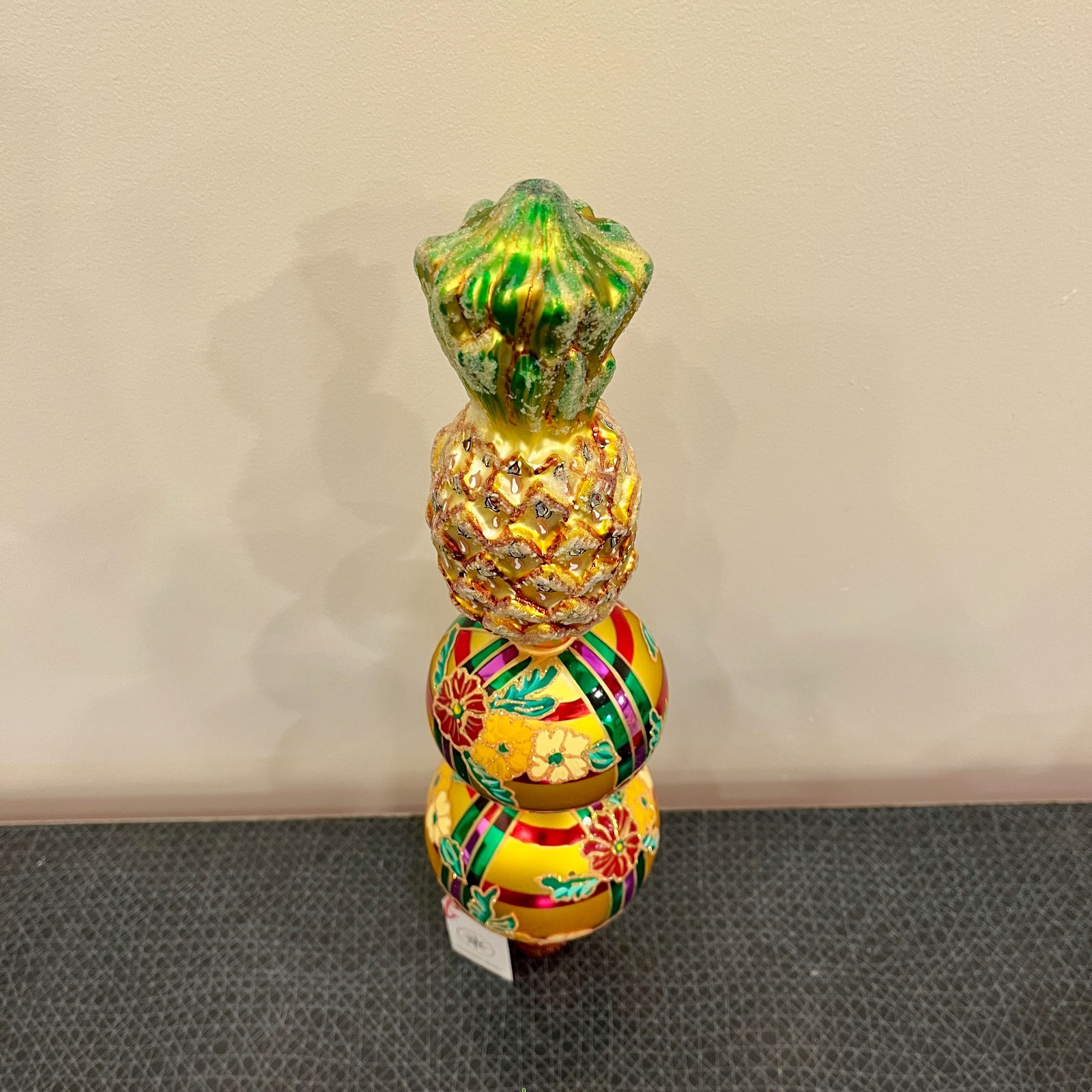 1998 Christopher Radko Pineapple Finial 14″ Tree Topper 98-466-0, RARE Tropical