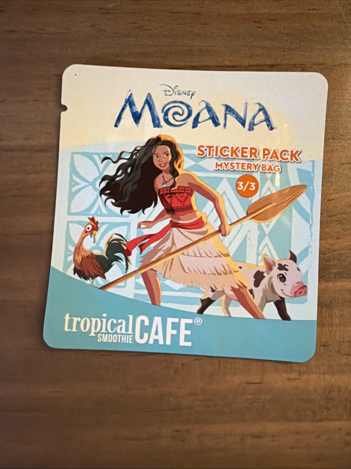 Moana Sticker Pack Mystery Bag 3/3 Disney Sticker From Tropical Smoothie Cafe