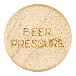 Magnetic Round Wooden Bottle Opener 2.5in Dia x 0.25in D Beer Pressure Pack of 4