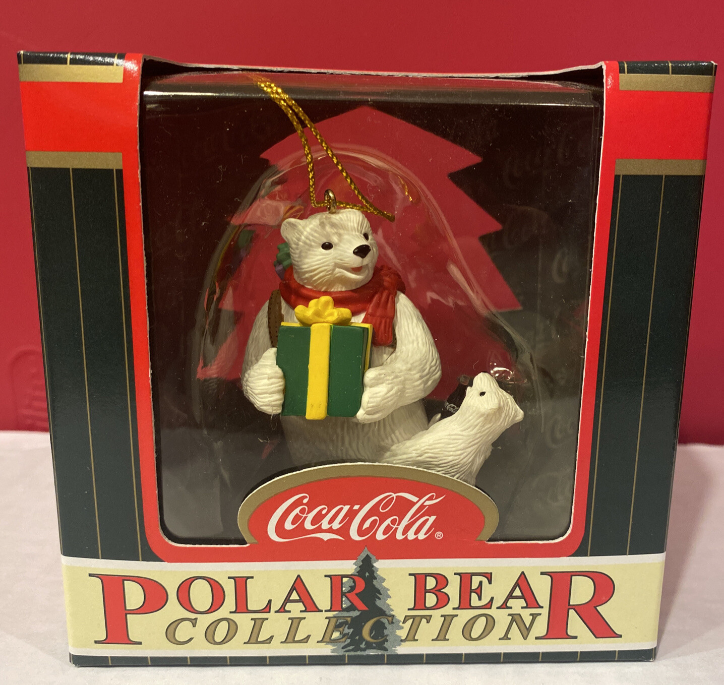 Vintage 1999 Coca-Cola Polar Bear Collection Christmas Ornament Bear and Cub