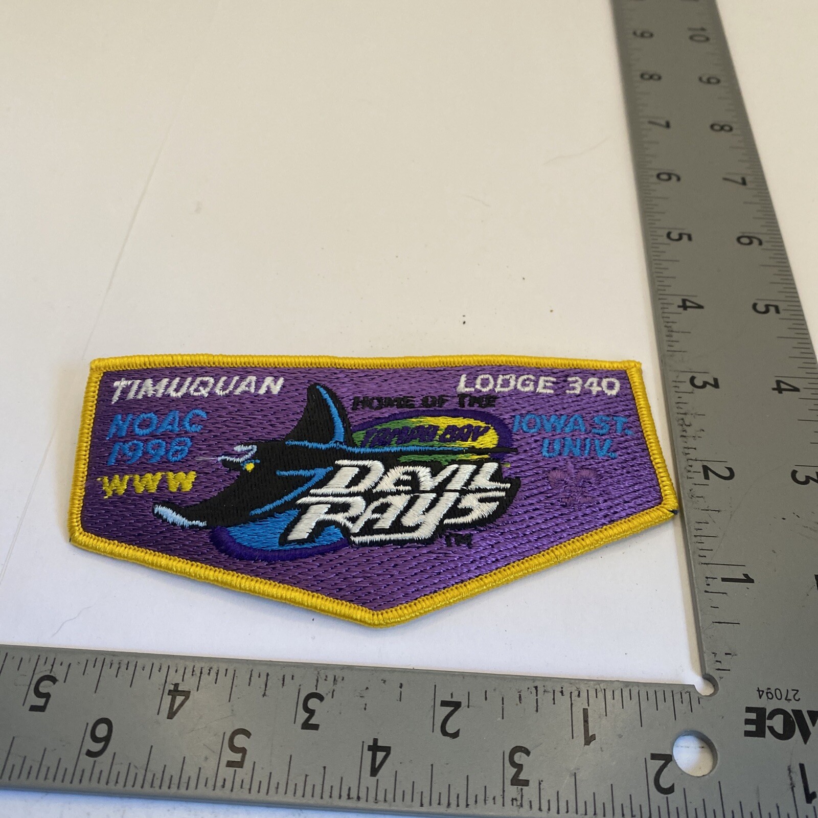 Timuquan Lodge #340 1998 NOAC Flap Tampa Bay Devil Rays 37B-1031K