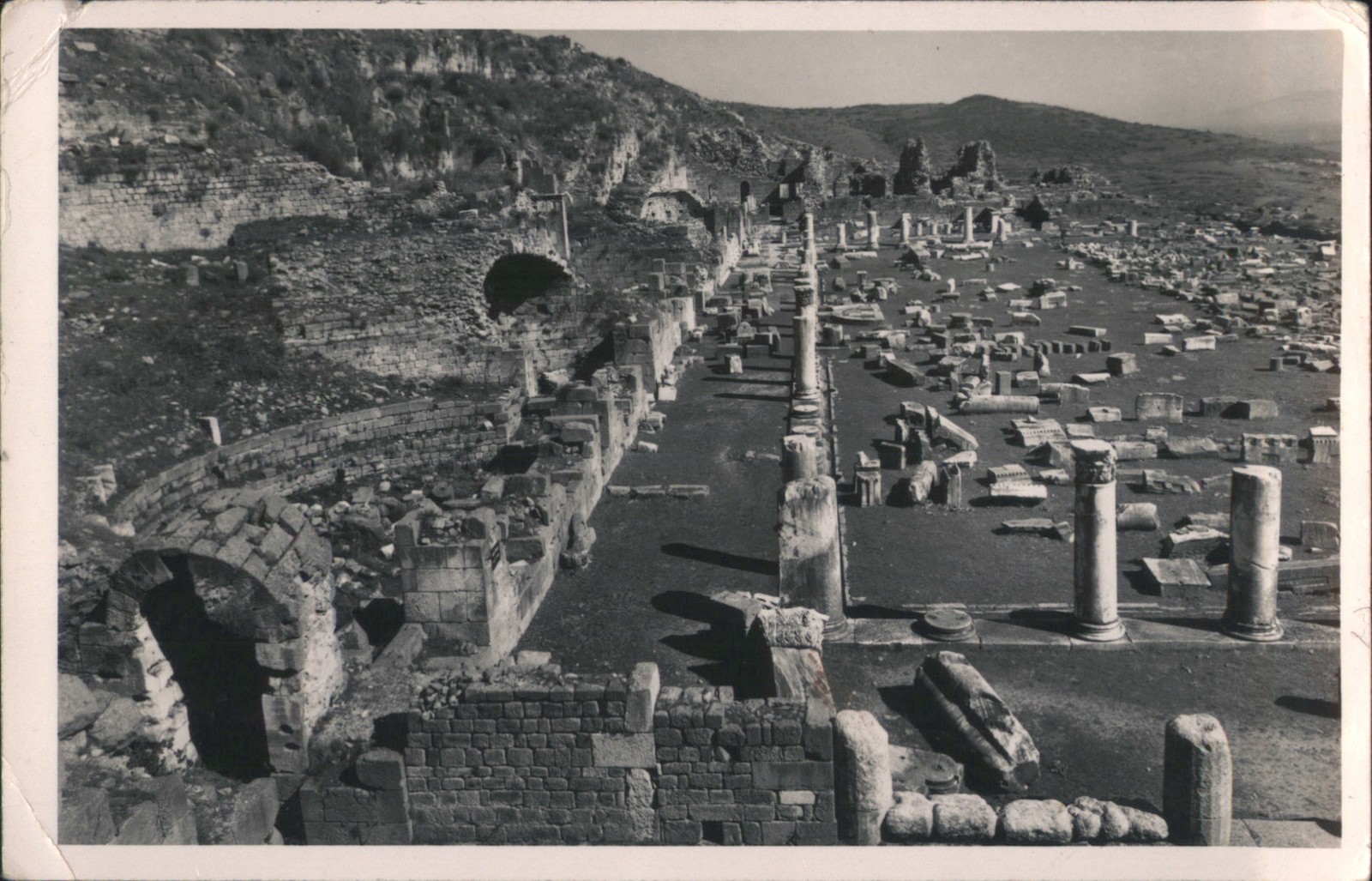 Perge, Turkey Ancient Perge Ruins, Columned Street & Arches 1973 Vintage RPPC