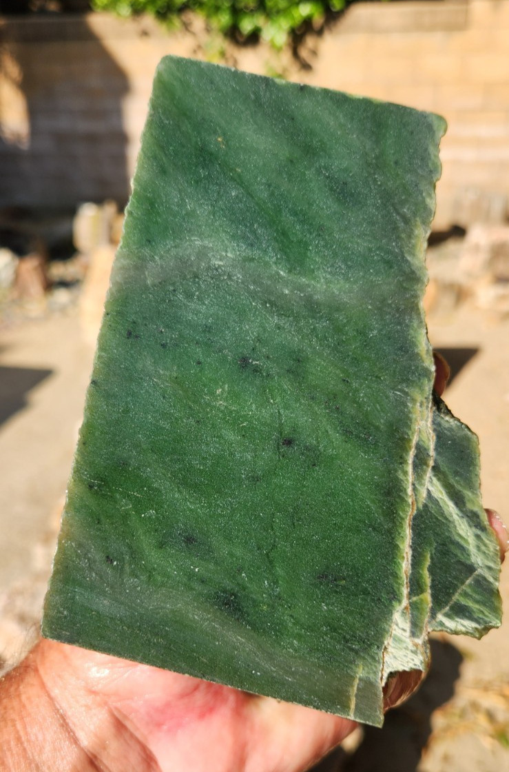 B C Jade Canada Premium Faced Rough Carving 6″X3.7″X2.5″ 2.6 Pounds See Video