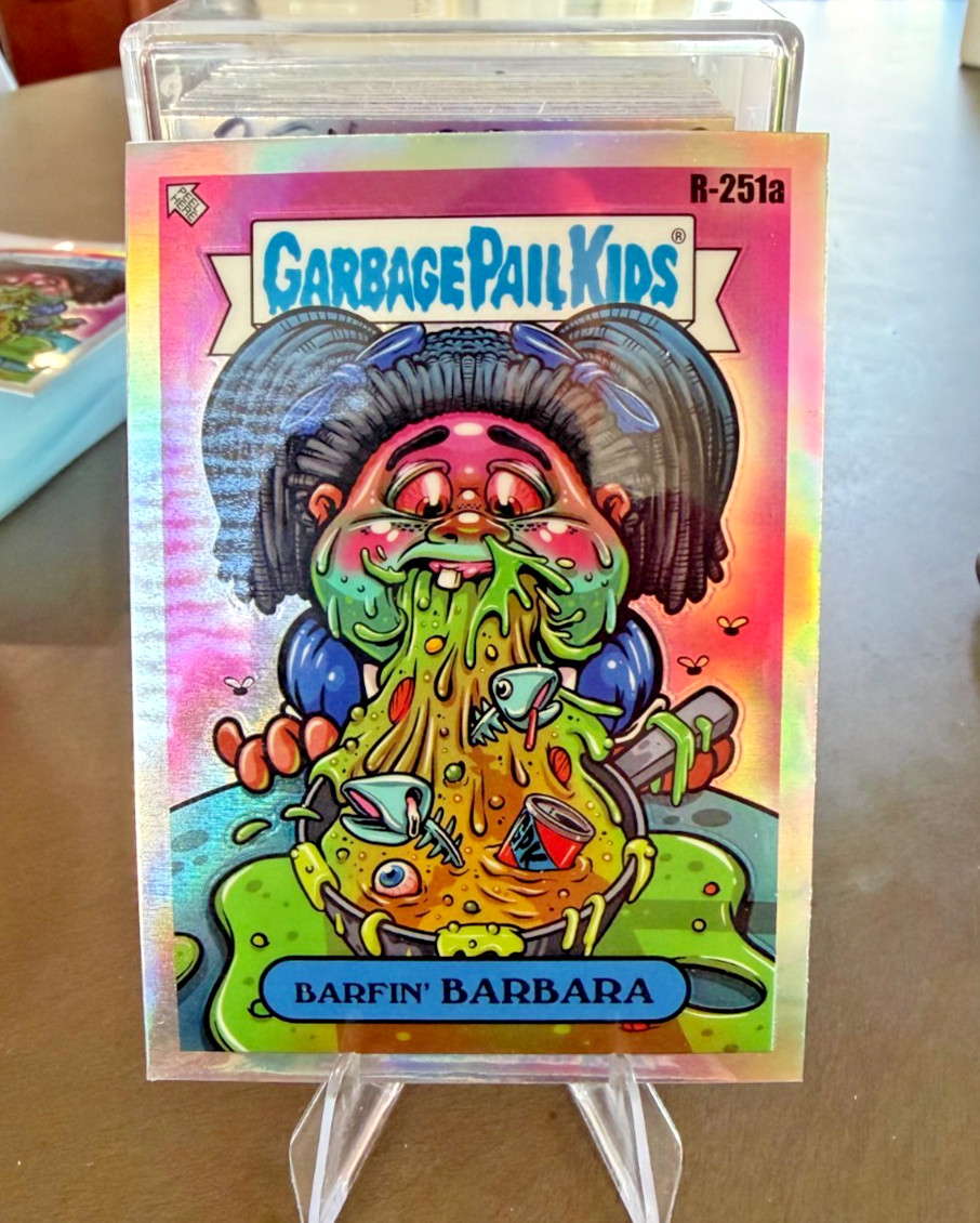 Barfin’ Barbara 2024 Chrome Garbage Pail Kids Series 7 Art by Rory R-251A