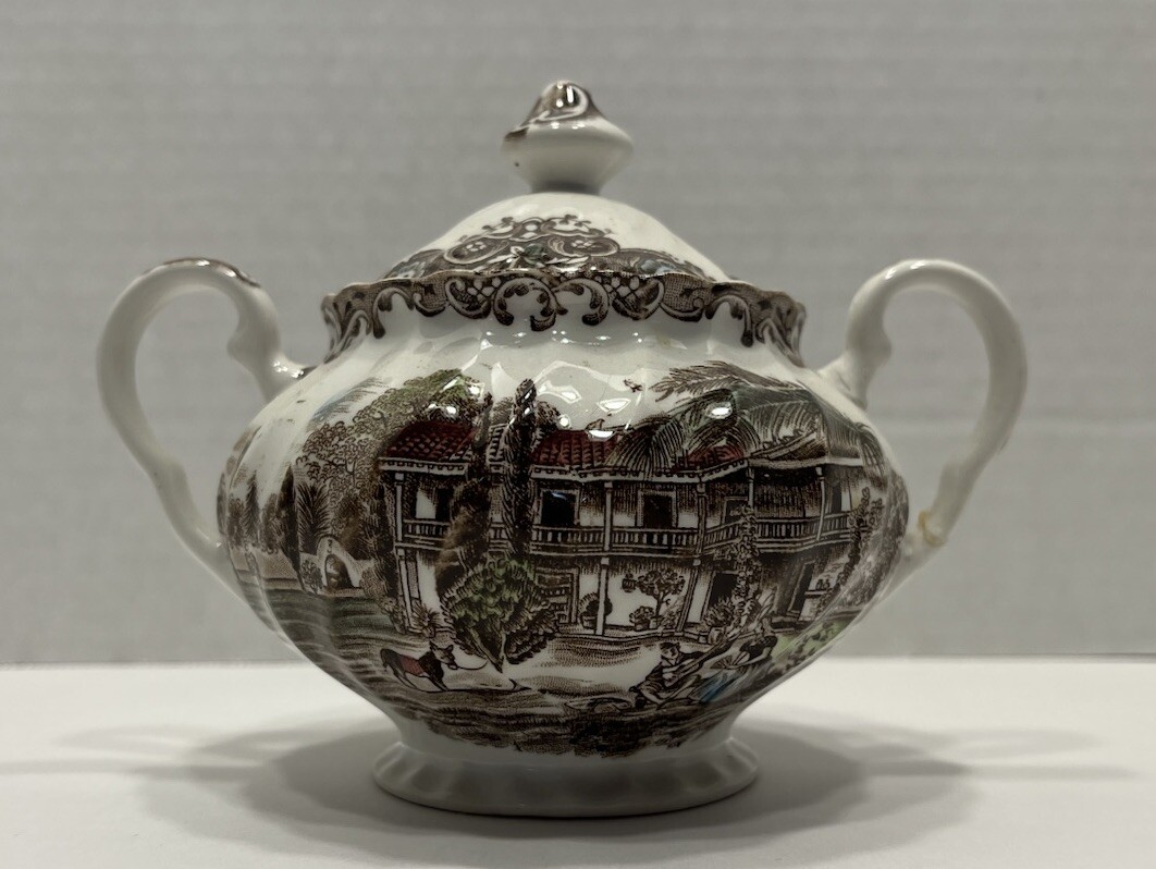 Vintage Johnson Brothers Heritage Hall Sugar Bowl Handle Has Been Repaired READ