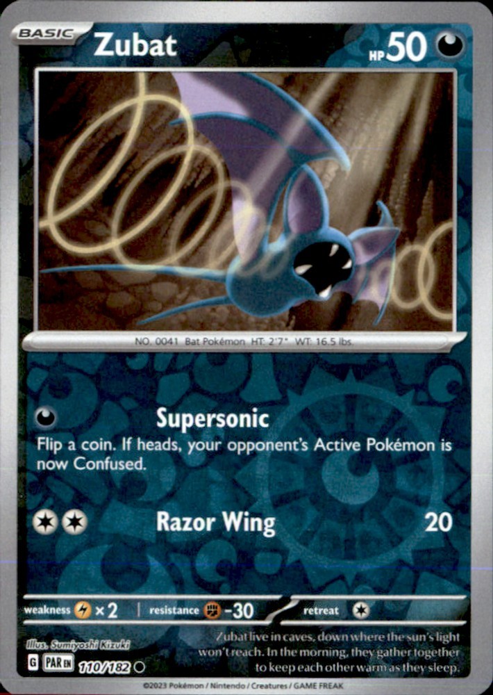 Pokemon | PAR | Zubat | 110/182 | Common Reverse Holofoil