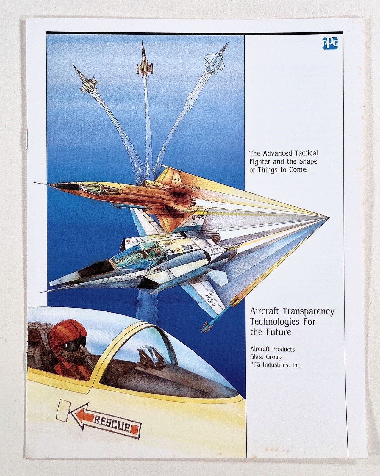 1980s PPG INDUSTRIES Aircraft Products GLASS COCKPIT DOMES trade show brochure
