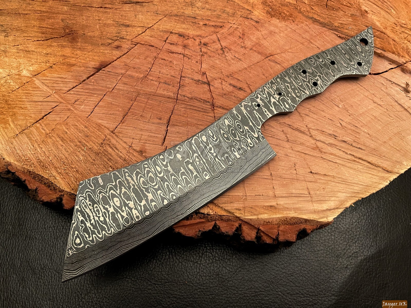Handmade Damascus Steel Chef-Kitchen Knife-Cleaver-Blank Blade-Heat Treated
