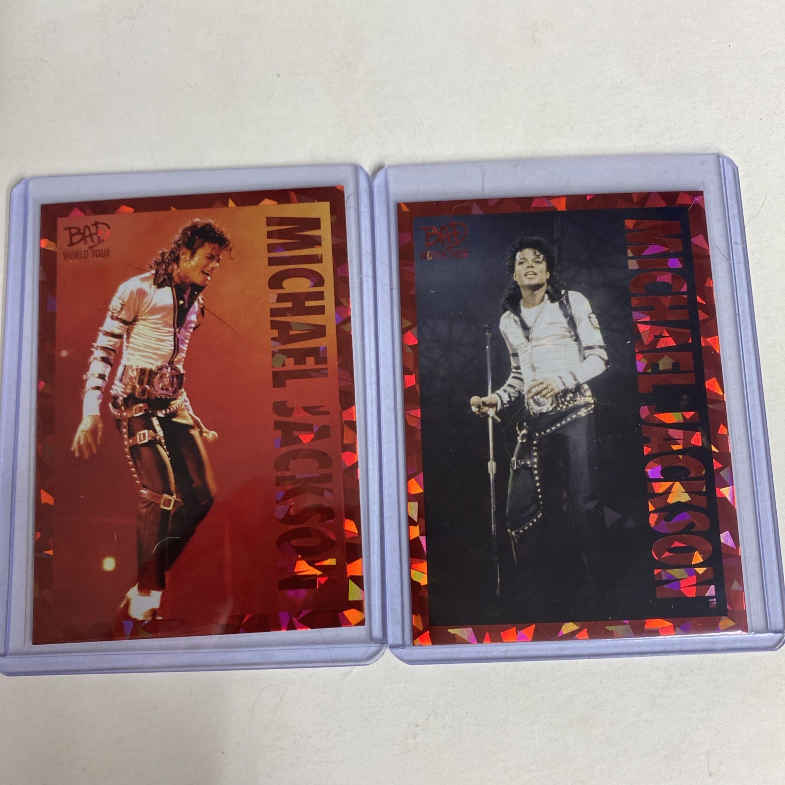 2025 Keepsake Michael Jackson Bad World Tour Red Lot of 2 Cracked Ice /87