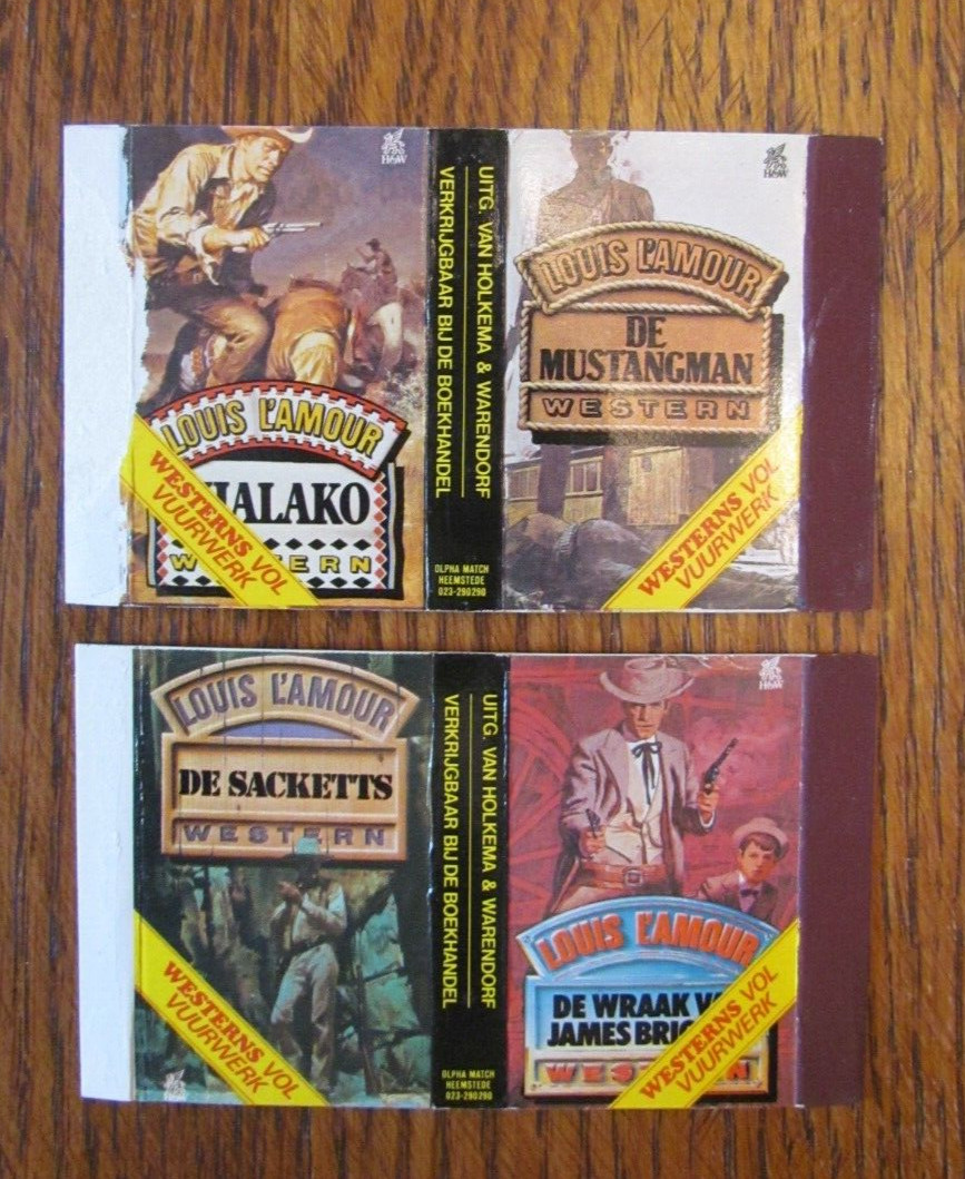 FICTIONAL CHARACTER MATCHBOX COVERS: LOUIS L’AMOUR EMPTY MATCHCOVERS -B4