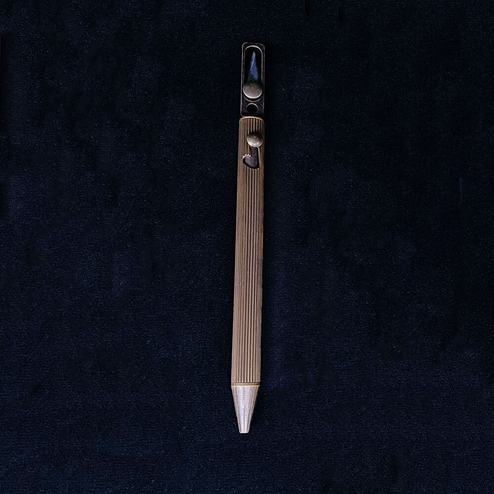 Solid Brass Bolt Action Ball Point Quality Pen Copper Art Craft Pocket EDC Gift2