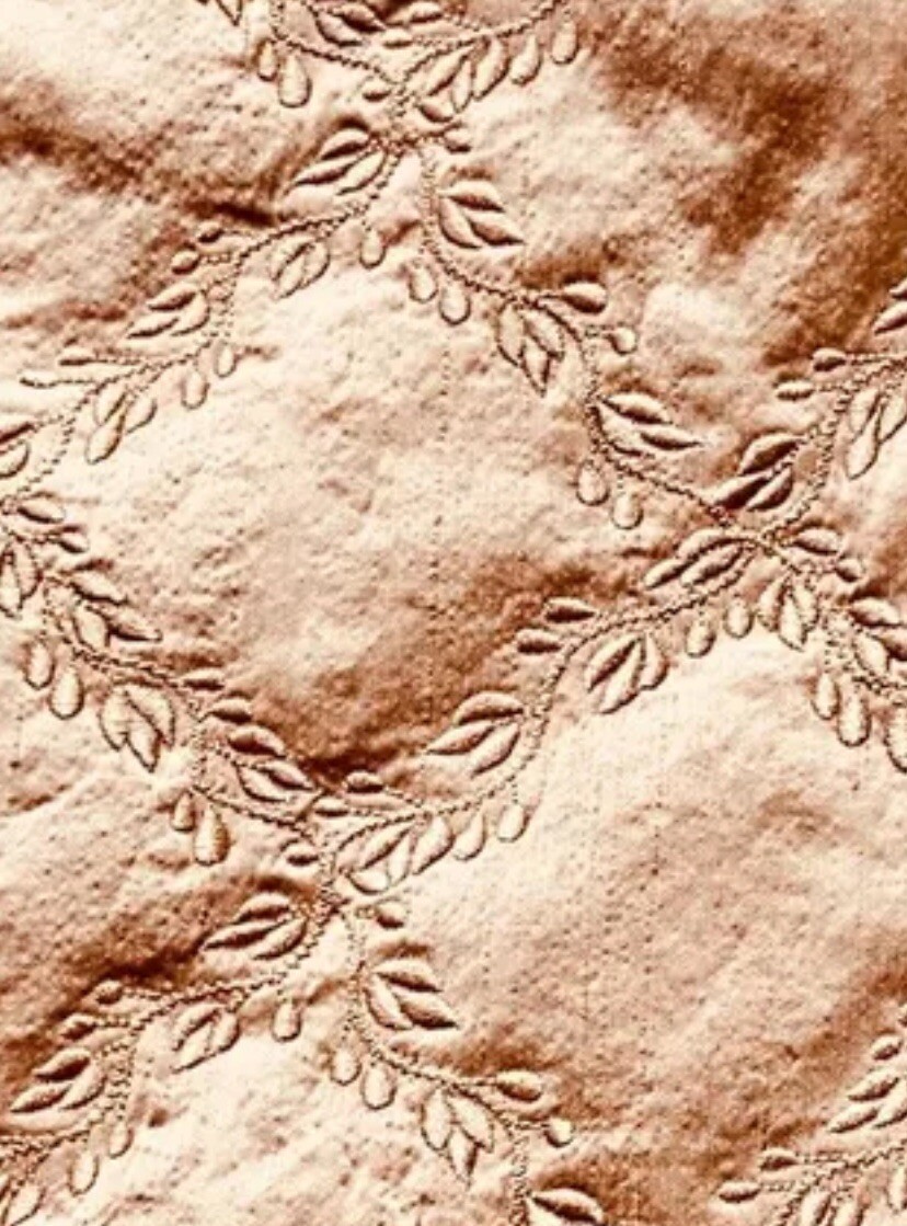 Scalamandre Designer Dupioni Quilted Embroidered Silk Fabric Pink. By The Yard