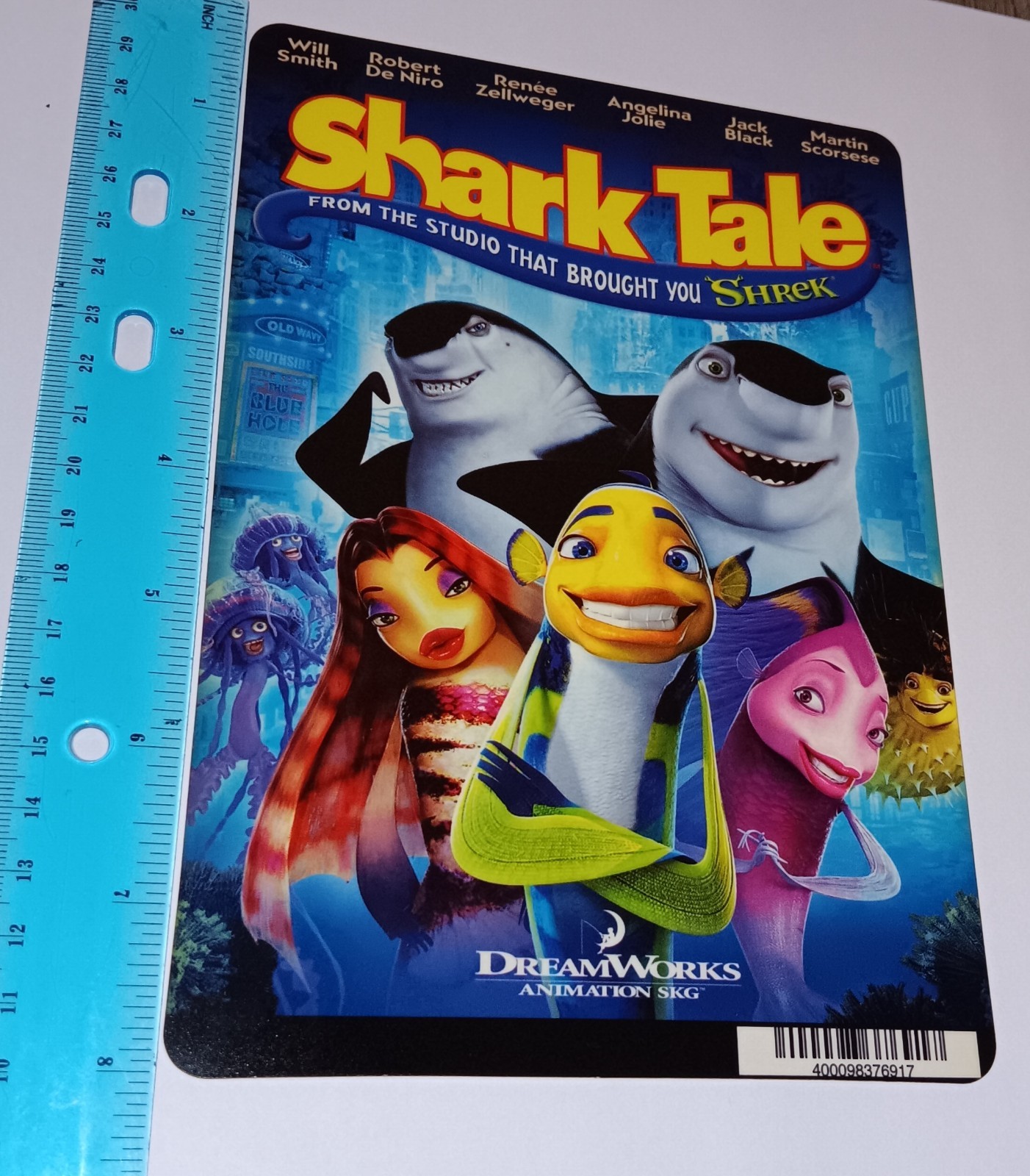 SHARK TALE BLOCKBUSTER VIDEO DISPLAY MOVIE BACKER CARD ** NO MOVIE INCLUDED