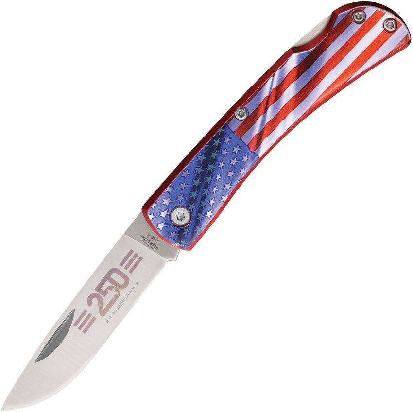 BEAR & SON KNIFE – 3.63″ LOCKBACK RED ALUMINUM HANDLES – S/S BLADE – USA – NIB