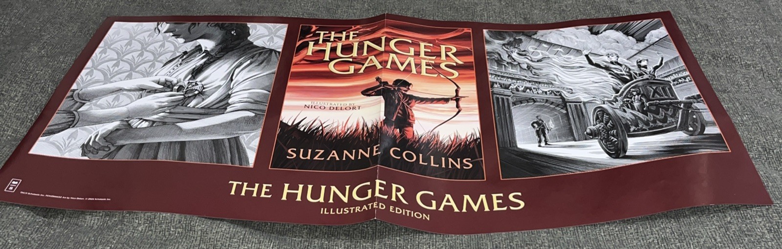 THE HUNGER GAMES Illustrated Edition 2024 NYCC COMIC CON EXCLUSIVE POSTER 24X12