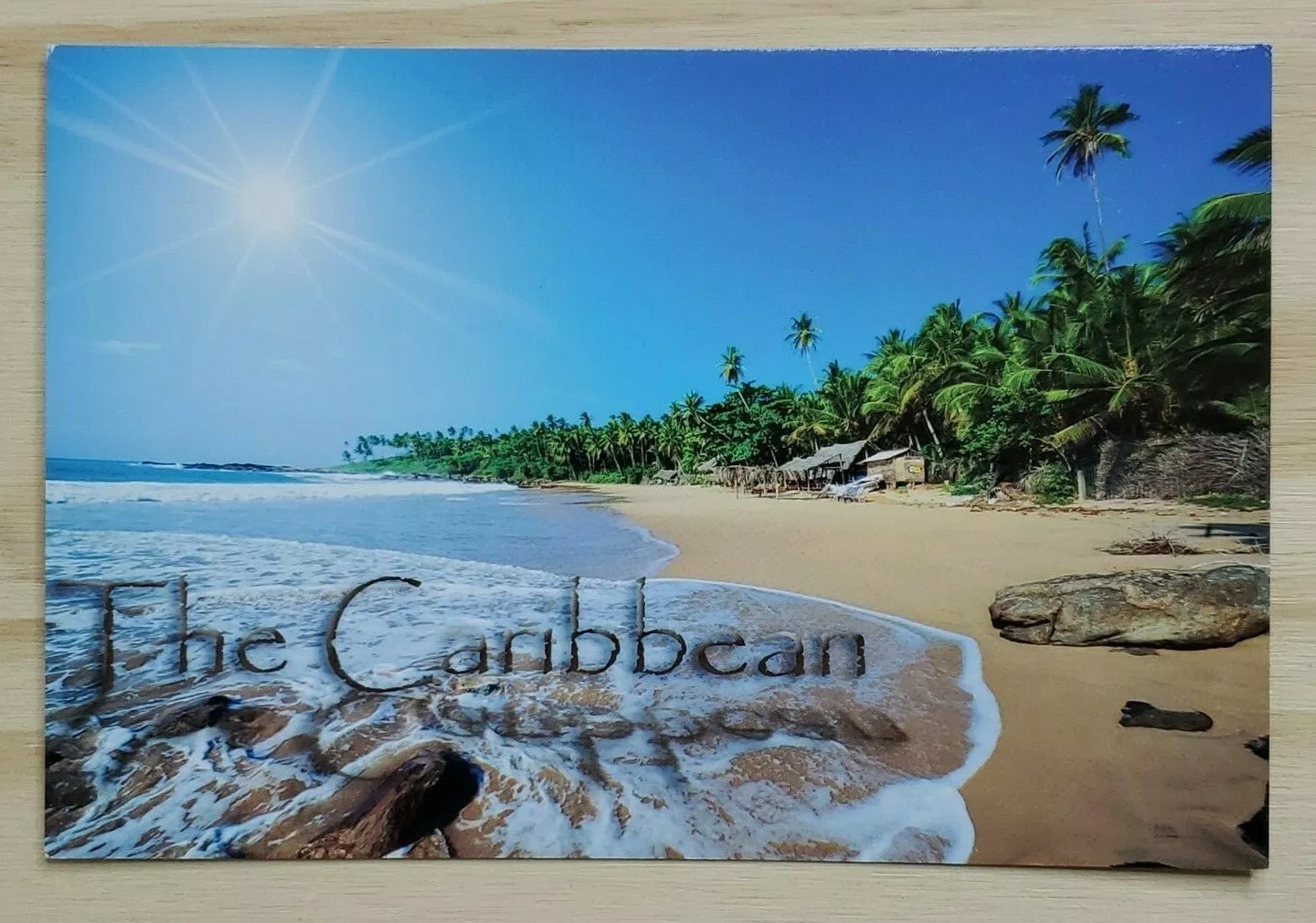 Postcard The Caribbean Tropical Paradise Beach Palm Trees Sandy Ocean Front A2
