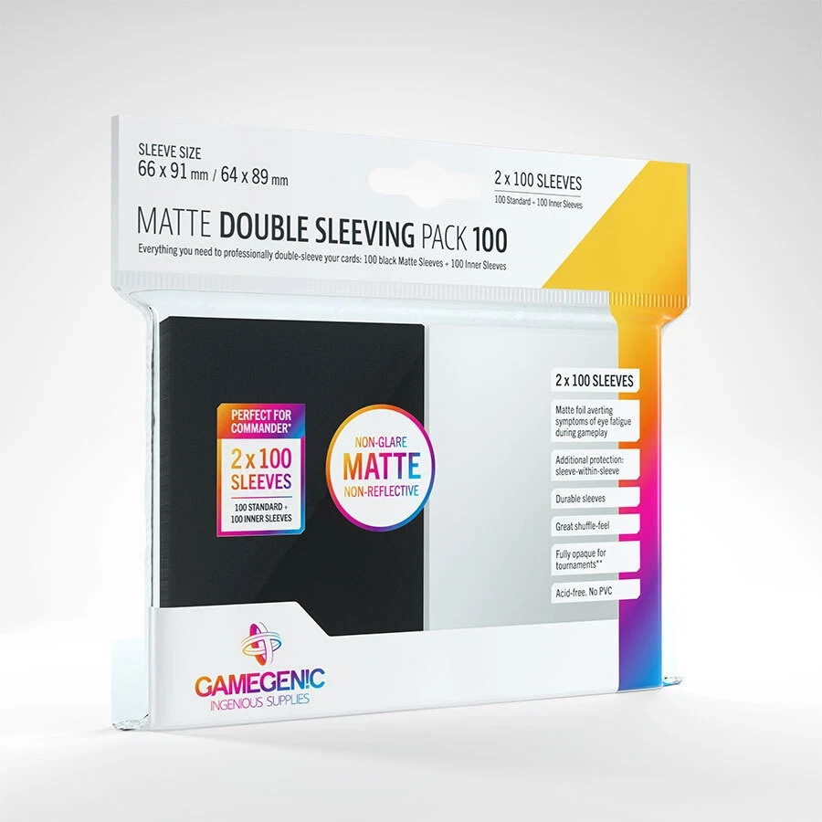 100 x Matte Double Sleeving Pack ~ Standard Sleeves [ Gamegenic ]
