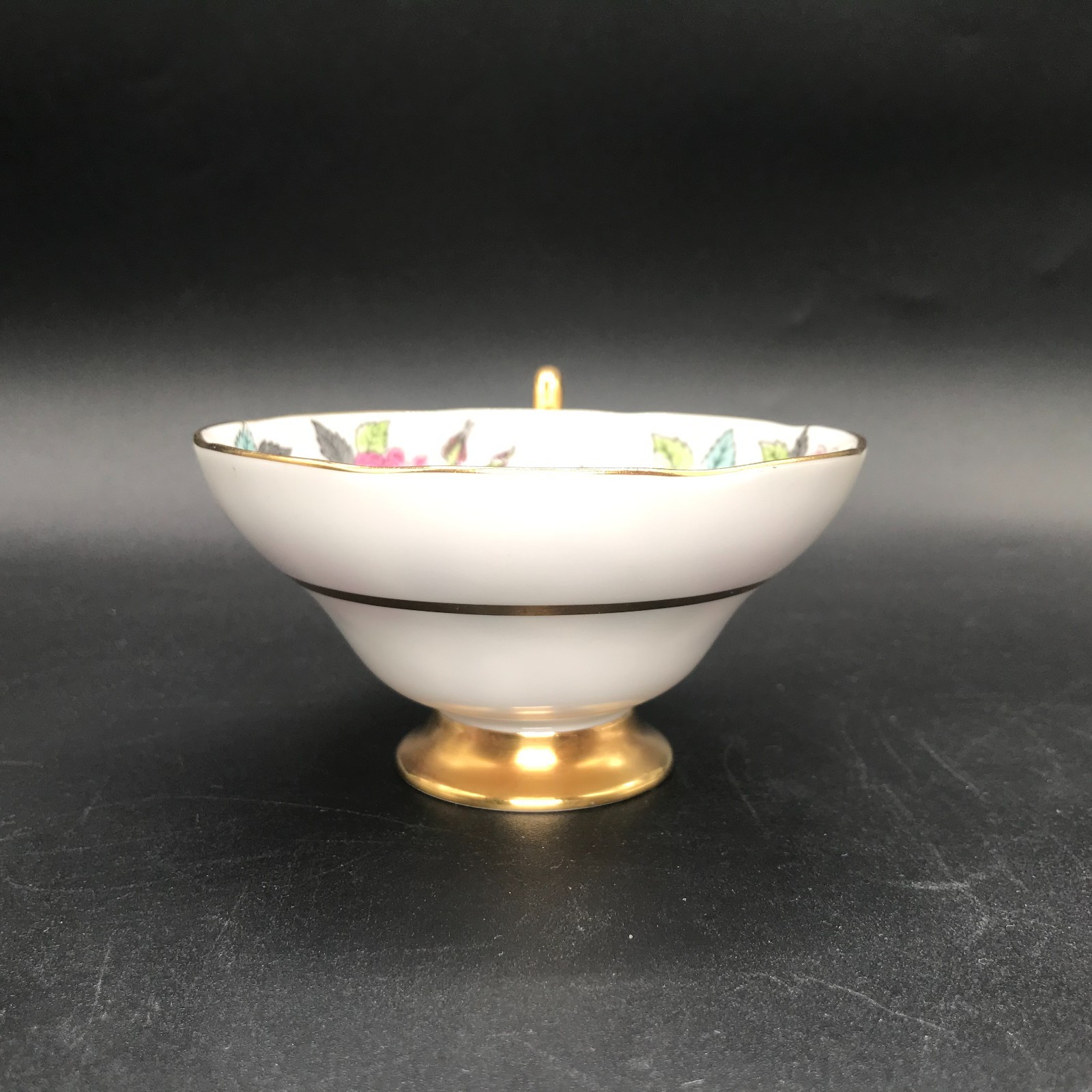 Vintage Taylor & Kent 6779F Rose Pattern Bone China Footed Tea Cup & Saucer