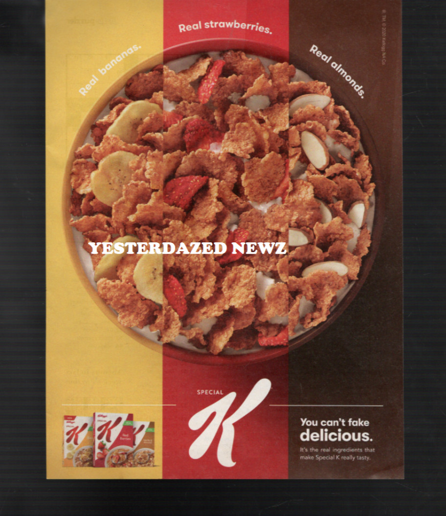 2020 Print ad for Kellogg Special K Cereal “You can’t fake delicious”