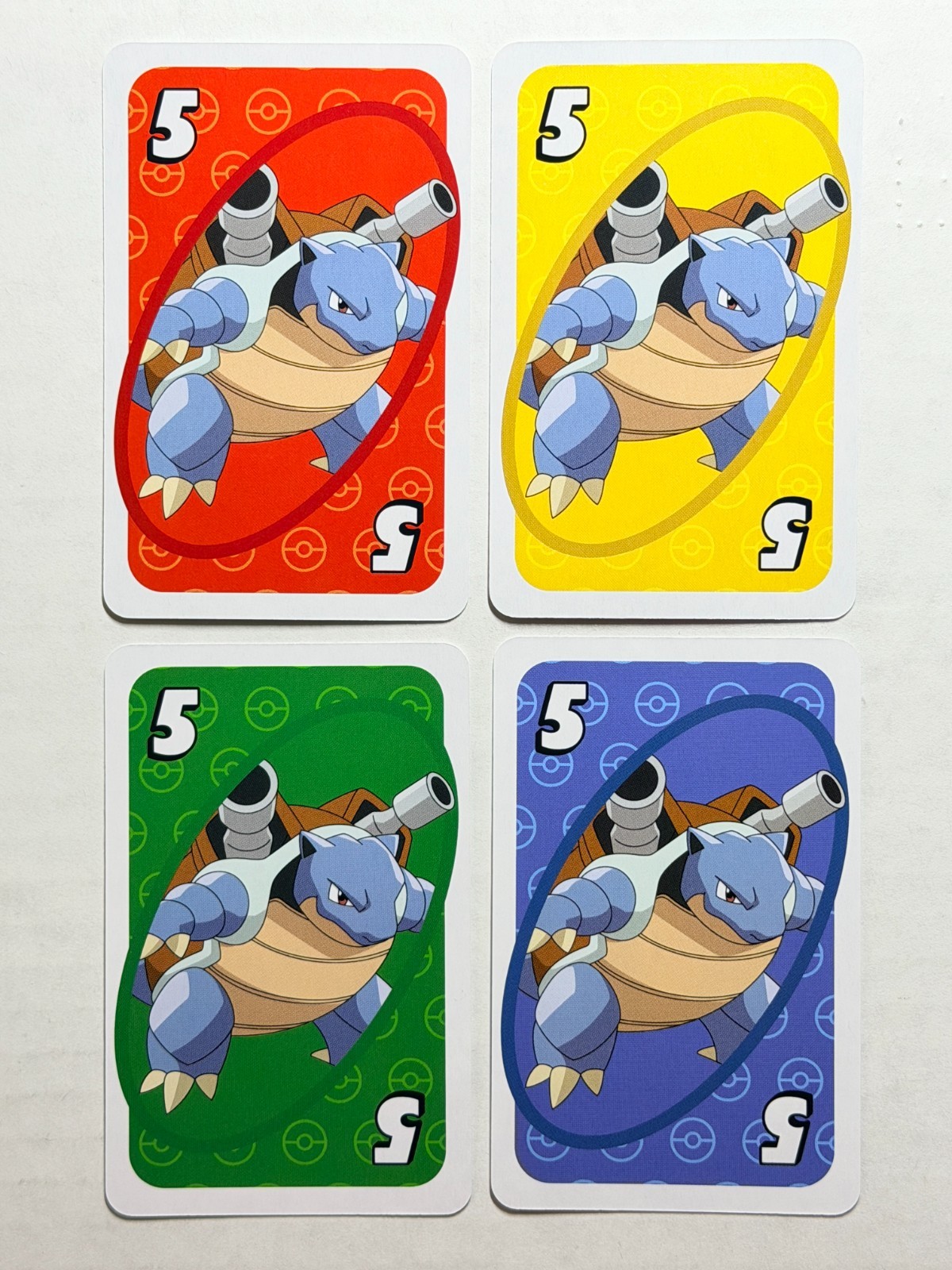Blastoise 2021 Pokemon UNO Japanese Complete Rainbow Lot Red Green Yellow Blue