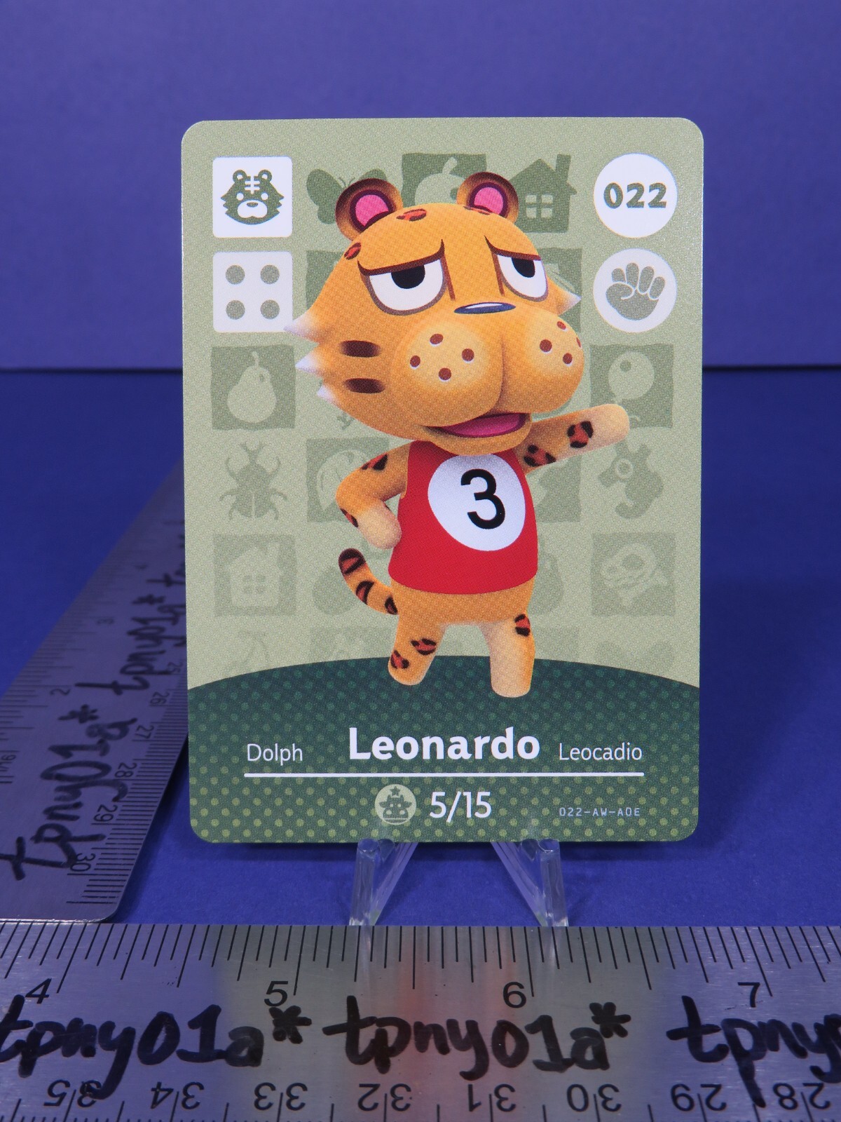 LEONARDO #022 AUTHENTIC US PACK FRESH Animal Crossing SERIES 1 Amiibo Card [eSE]