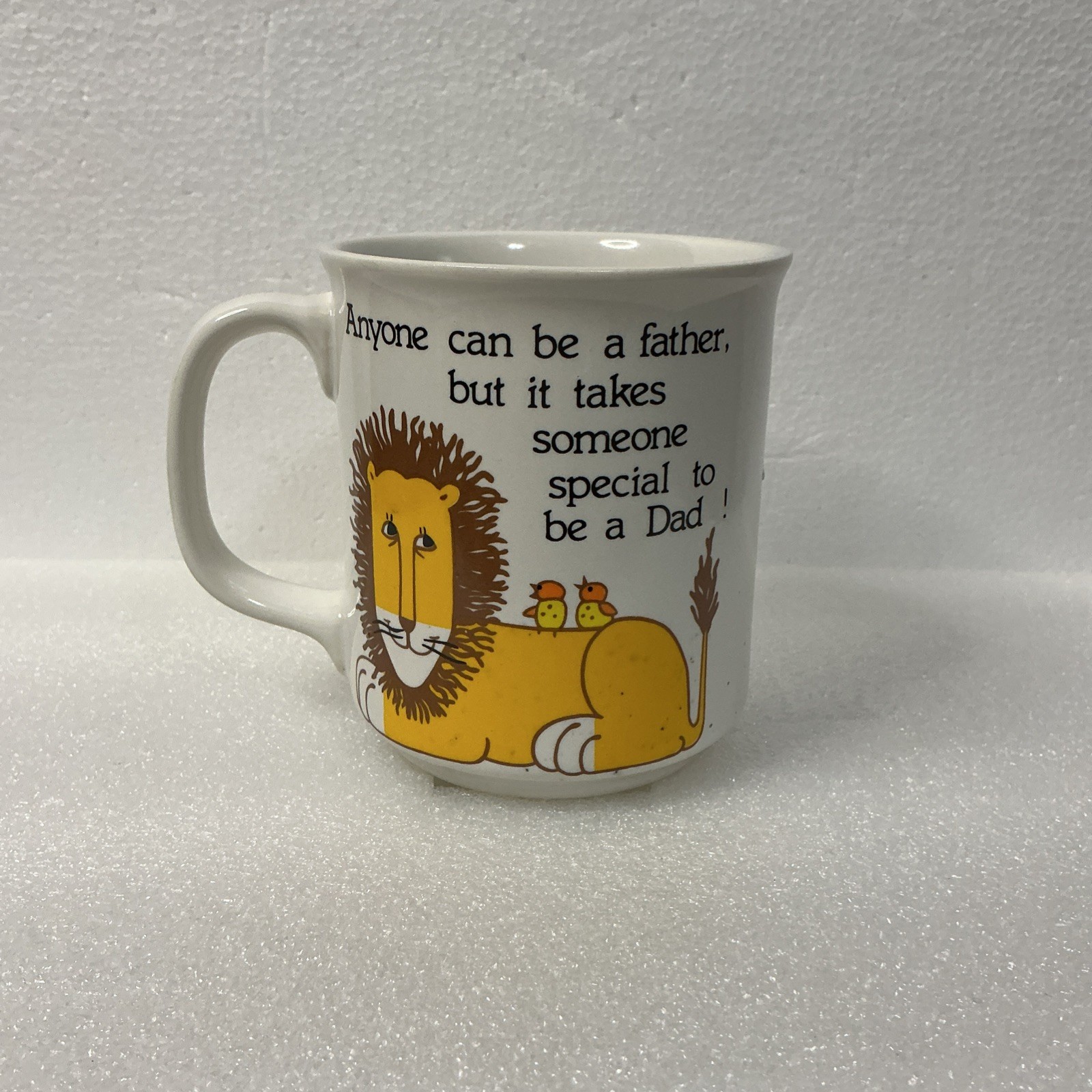 Vintage Coffee Cup Dad Birthday Father’s Day Lion Retro J.S.N.Y