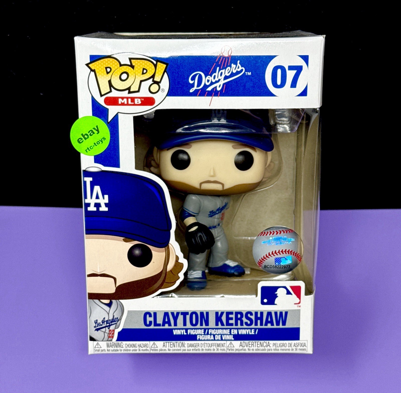 Funko Pop! MLB Clayton Kershaw Los Angeles Dodgers #07 Away Jersey New Vaulted