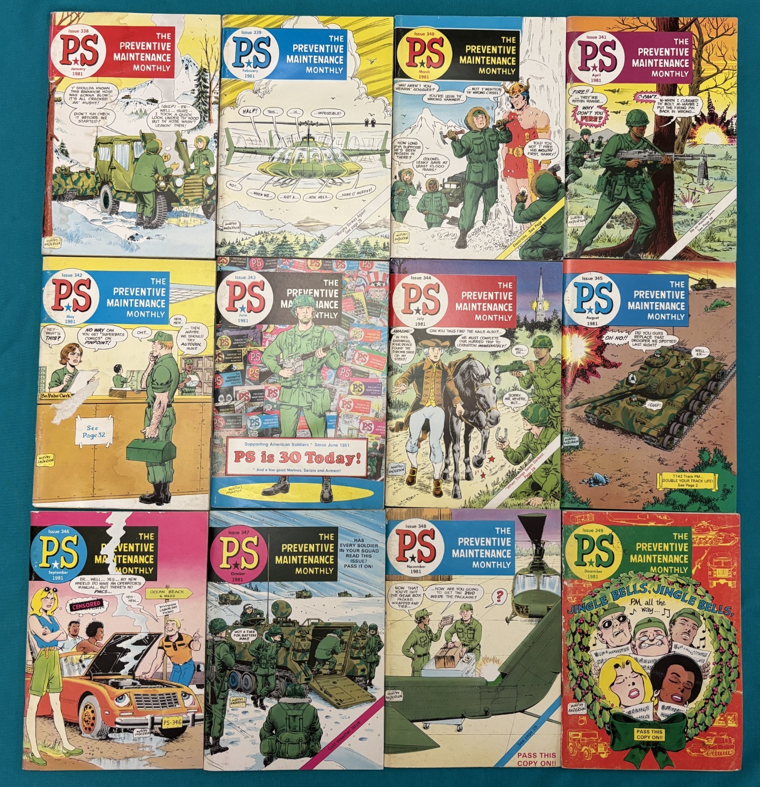 PS Preventive Maintenance Monthly Magazine 1981 Lot of 12