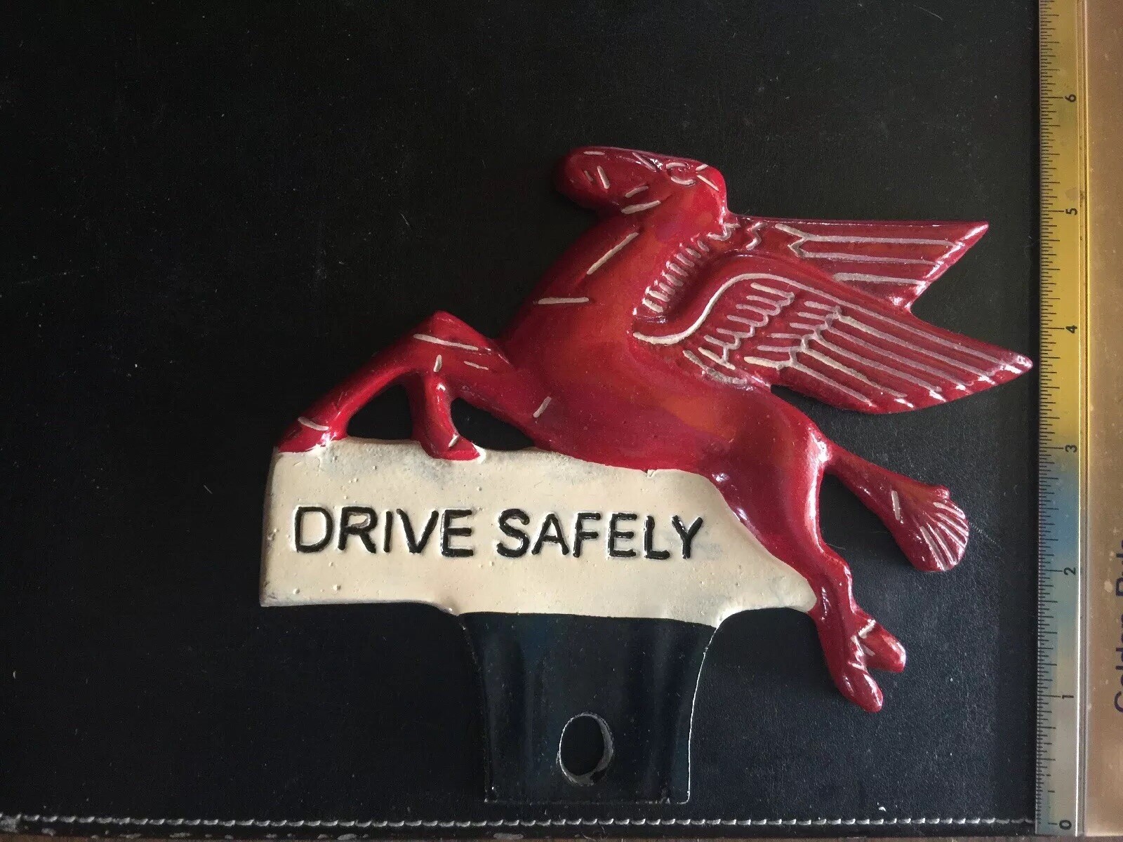 Flying Horse Truck Stop License Plate Topper Frame Patina Pegasus 1/4” METAL