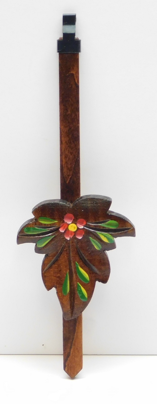 Cuckoo Clock Pendulum 2.5″ Maple Leaf with Flowers NEW Brown German Made 7″