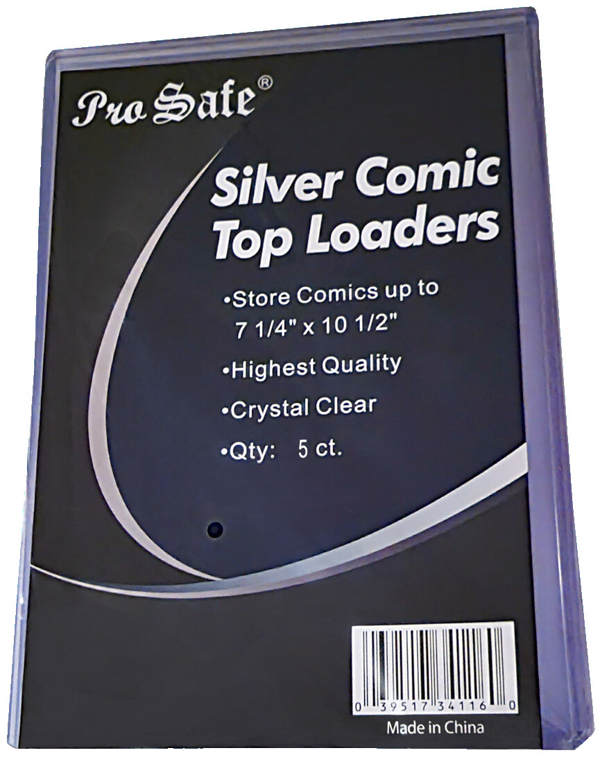 5 Pro Safe Silver Comic Book Toploaders 7-1/4″x10-1/2″ Holder Storage Regular