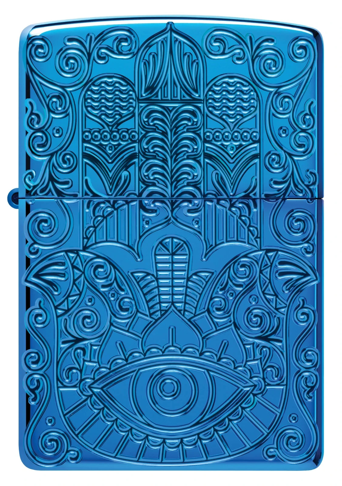 Zippo Hamsa Design Deep Carved Armor High Polish Blue 46752