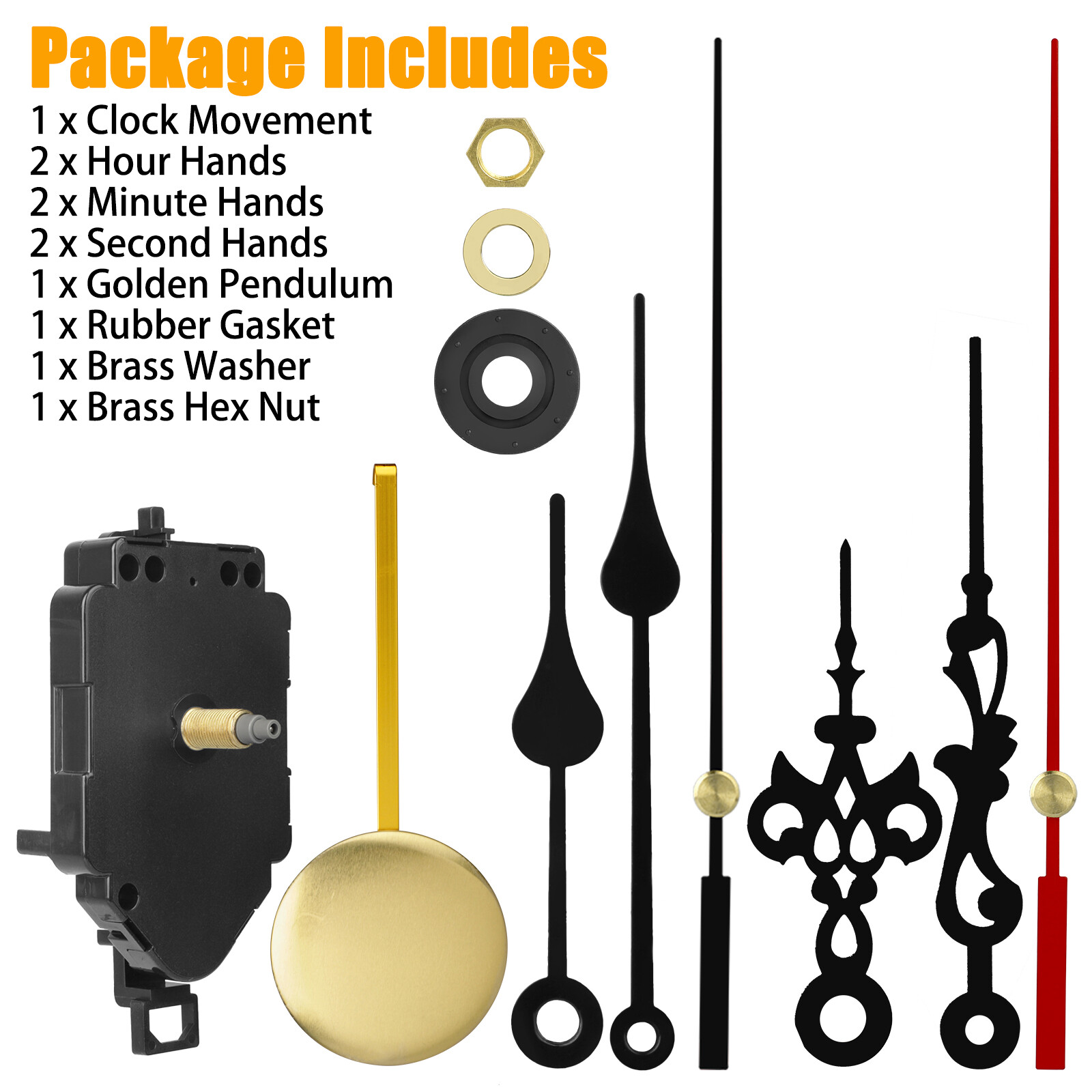 Quartz Wall Clock Pendulum Swing Movement Mechanism DIY Kit Silent Repair Parts