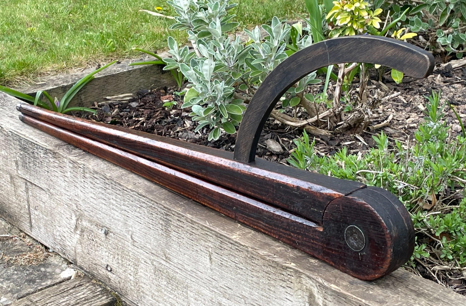 Vintage Rare Huge 33-1/2″ Wooden Wing Divider Compass Caliper Antique Wall Art