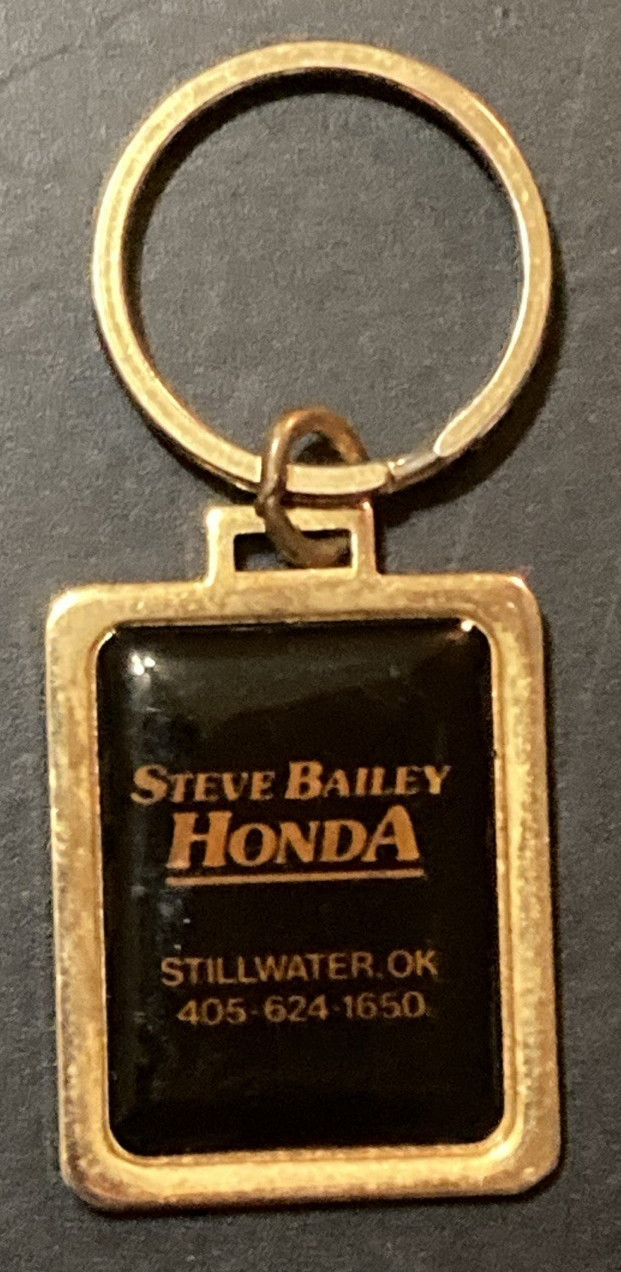 Honda Dealership Stillwater Oklahoma Golden Black Advertising Keychain