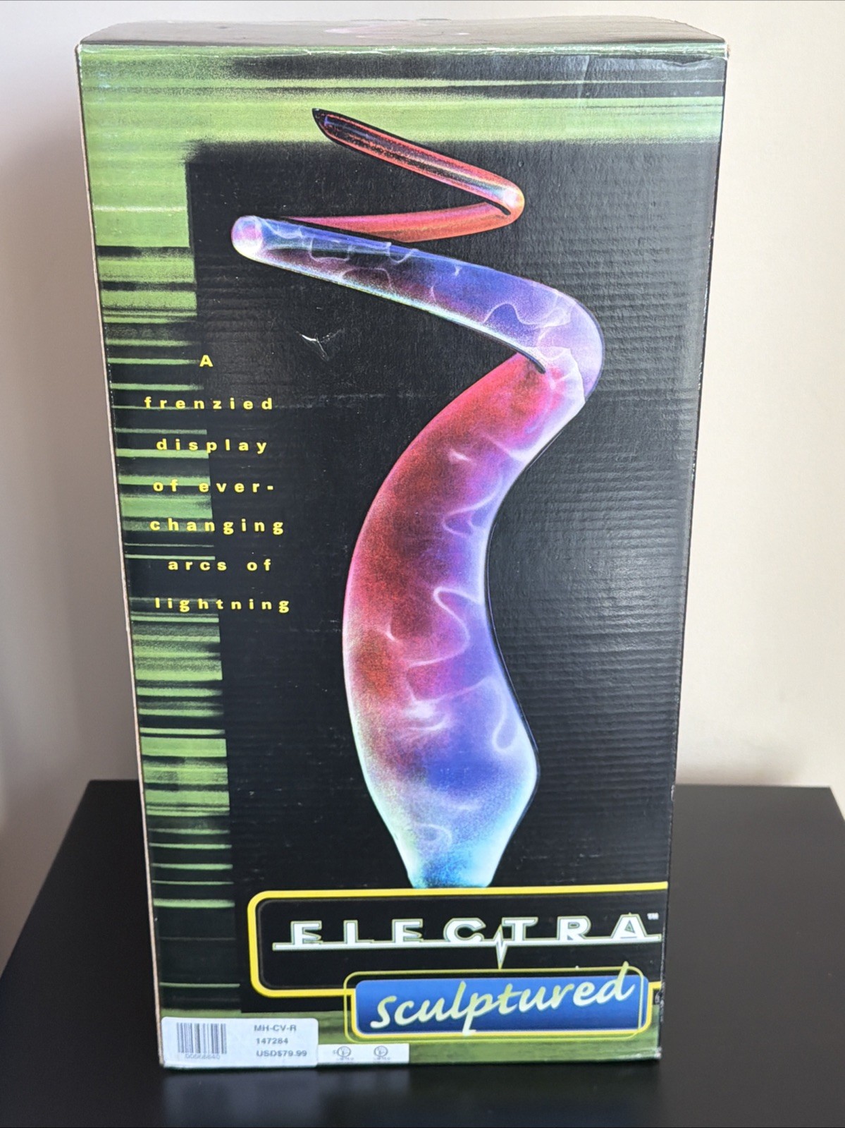 2001 Lumisource Electra Clear Glass w/Multi Phosphor Sculptured Motion Art Lamp