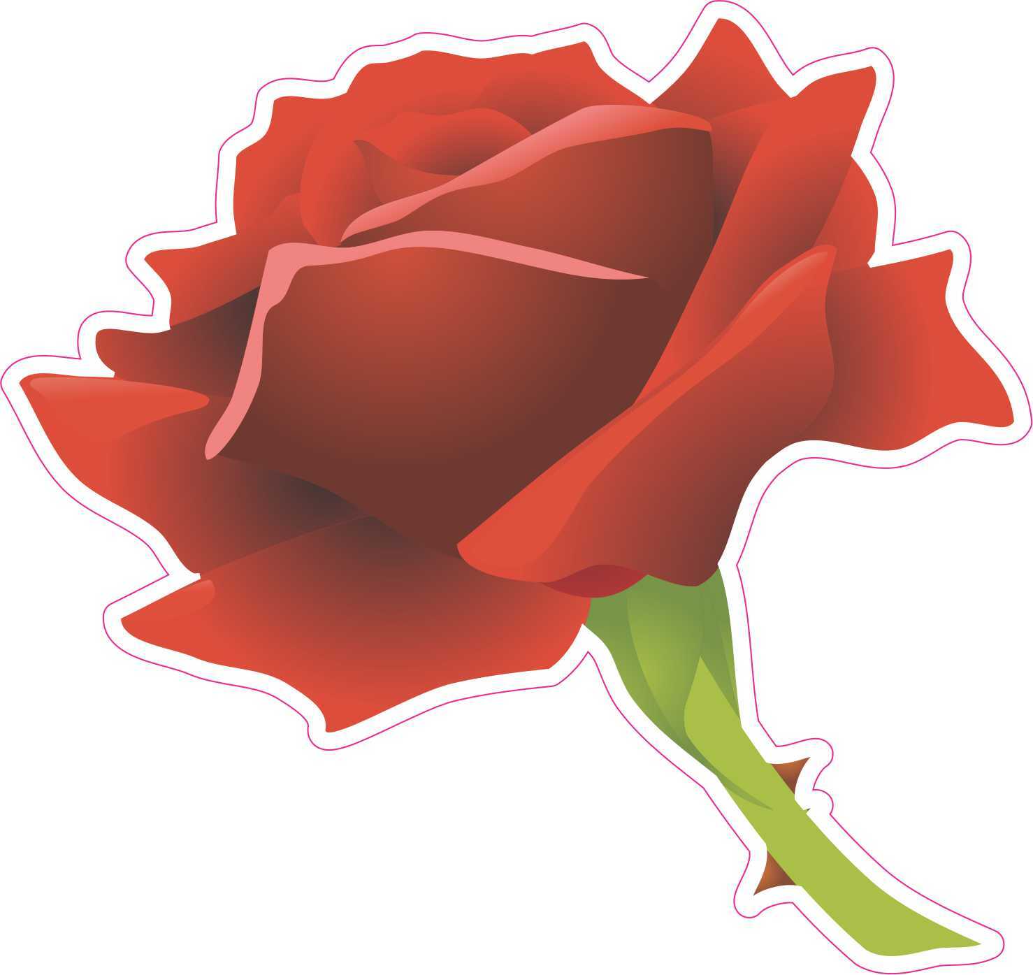 4.75in x 4.5in Red Rose Vinyl Sticker Car Truck Vehicle Bumper Decal