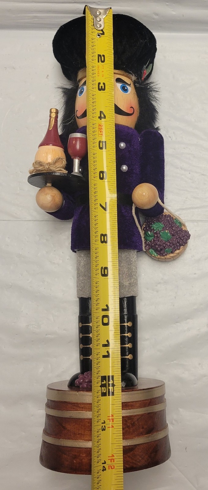 Christmas 14″ Nutcracker Purple Grapes Wine Italian Chianti Tuscany Holiday HTF