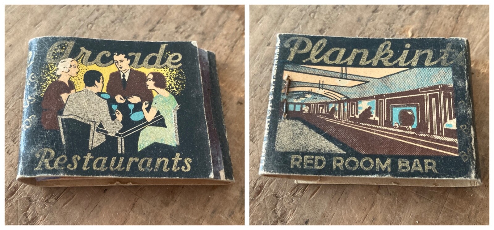 Vtg 1940s Matchbook PLANKINTON ARCADE Red Room Bar Milwaukee Historic Restaurant