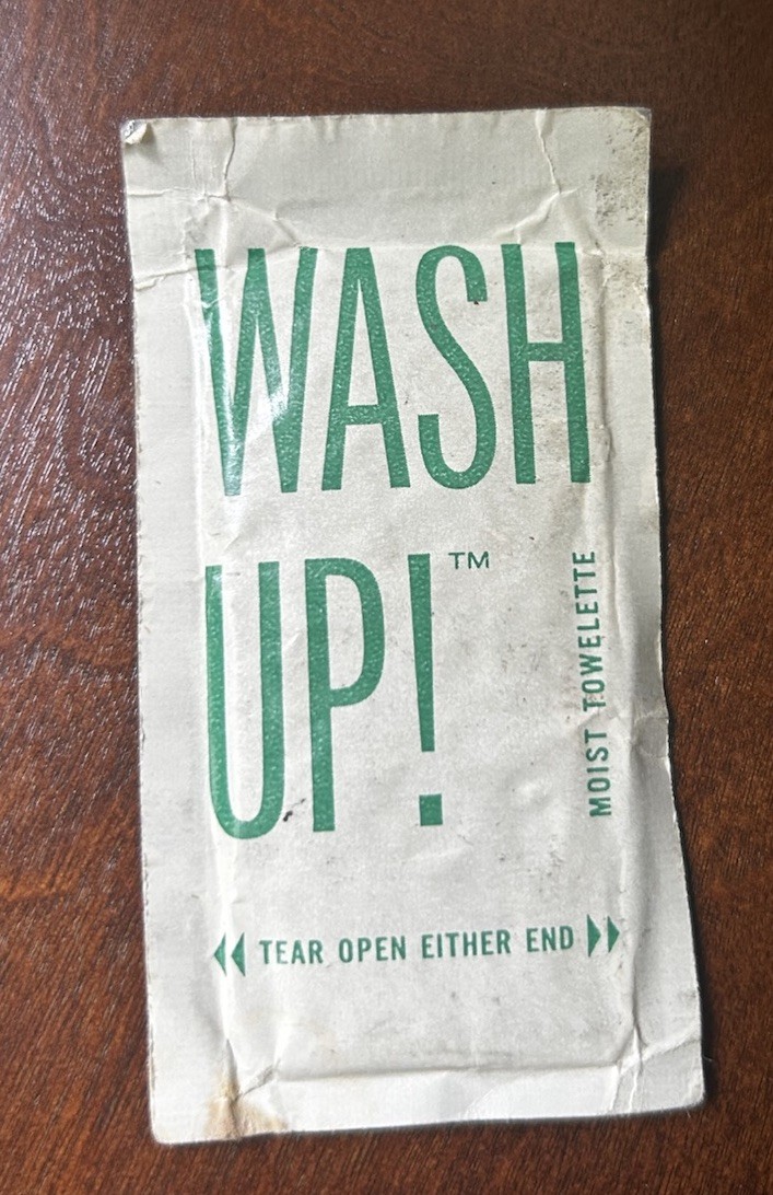 Vintage Unopened Wash Up! Moist Towelette Made In USA 1963