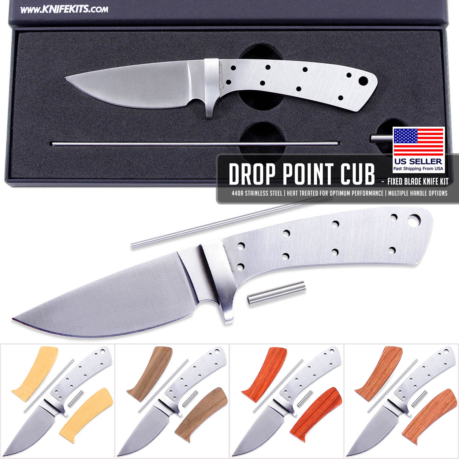 Drop Point Cub – DIY Knife Making Kit – USA Design