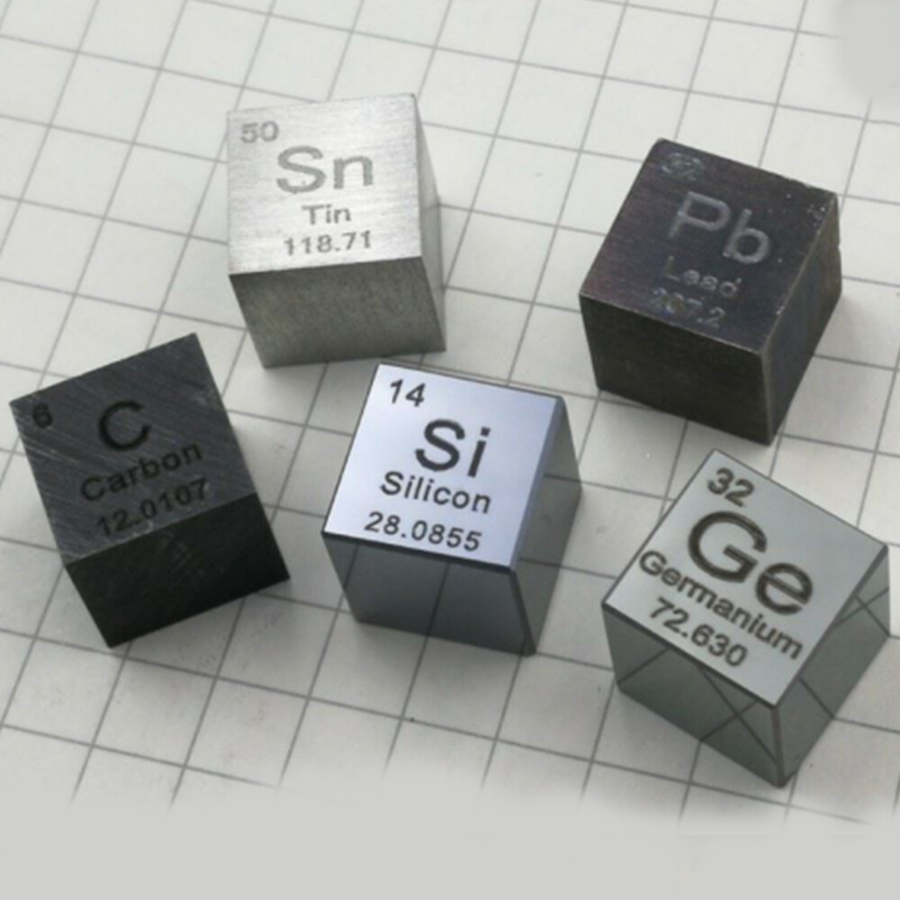 Metal Periodic Table Element Cubes 10mm Size 99.95% Purity Collection 1cm Cube