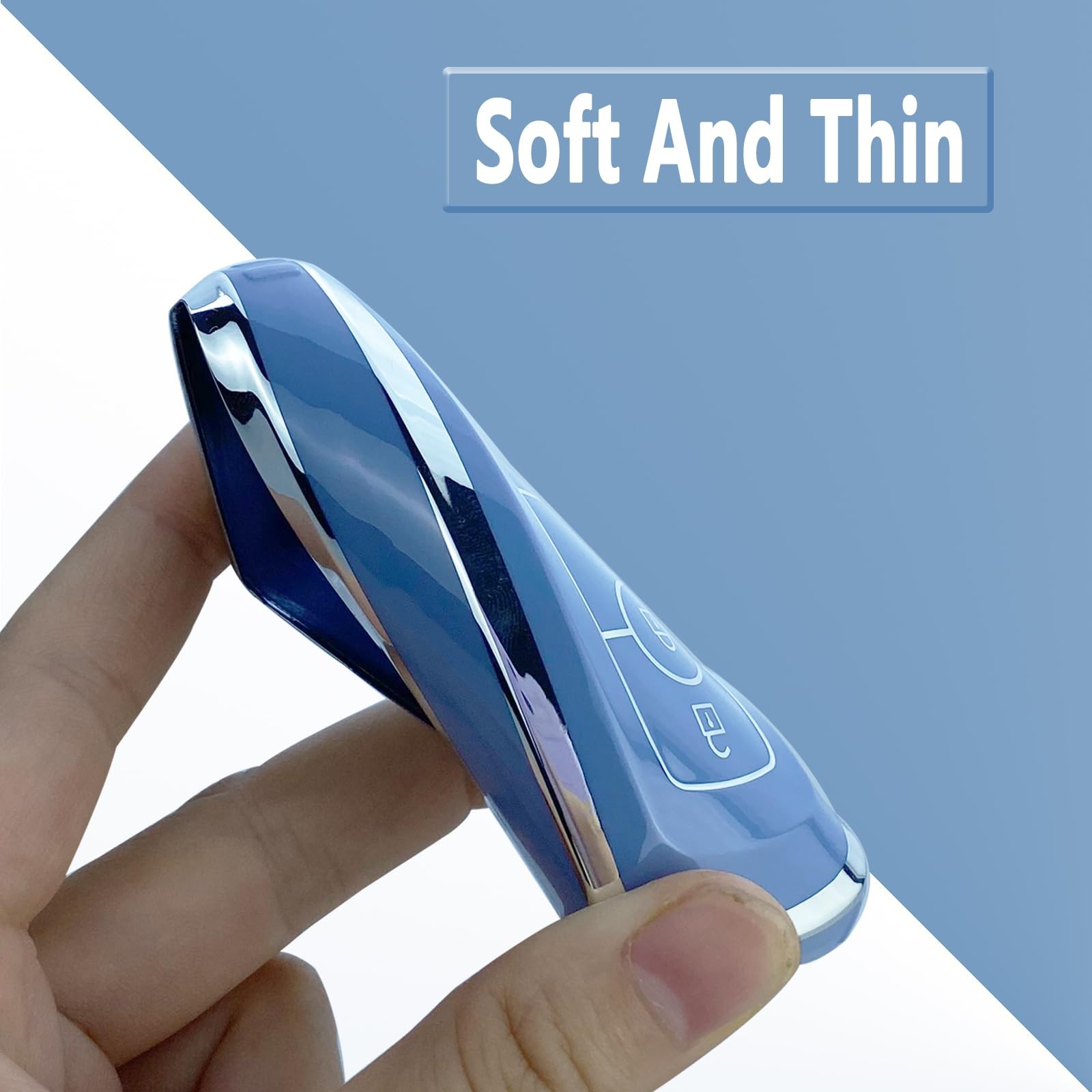 ShuDay Key Fob Cover Case Compatible with Ford F150 Vehicle Specific, Blue